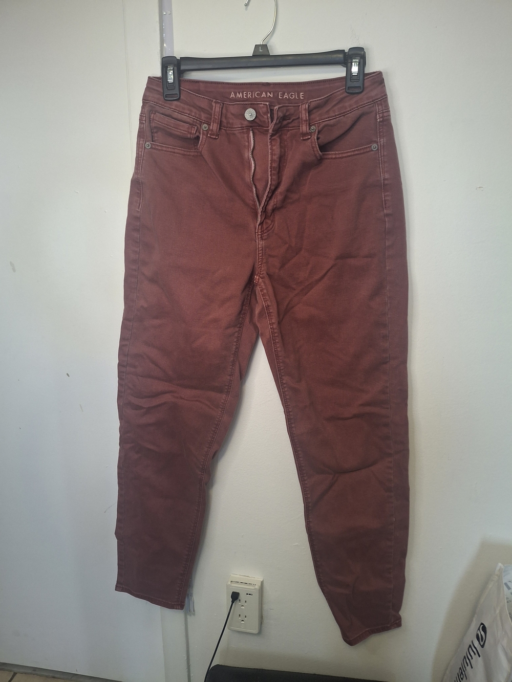 American Eagle Outfitters Stretch Jeggings Burgundy Maroon Size 6 Long